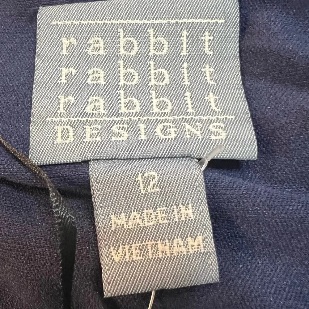 Rabbit Rabbit Rabbit Blue Burnout 3/4 Sleeve‎ Dress. Size 12. NWT. - Picture 2 of 12